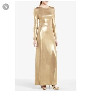 Bcbg gold maxi dress